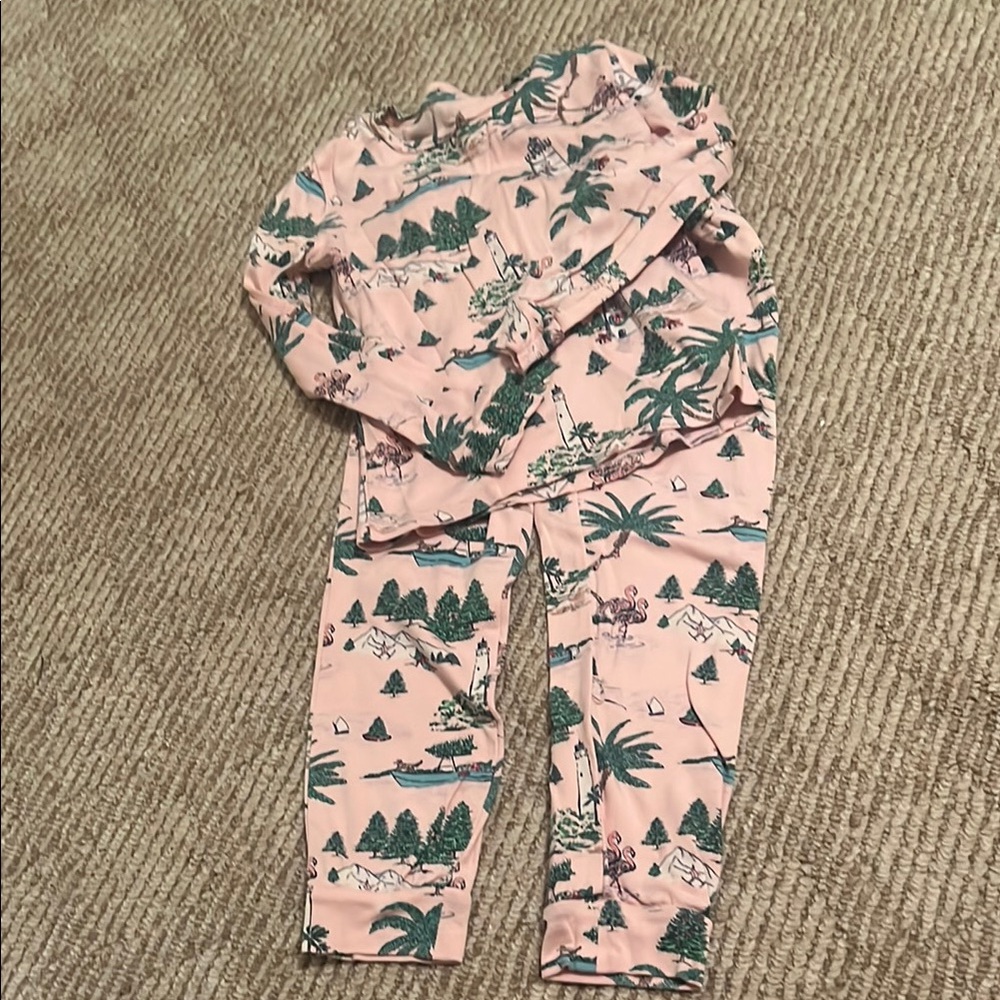Pink and Green Patterned Pajama Set